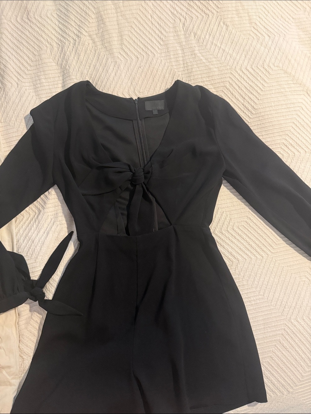 INTERMIX Black Shorts Romper / Tie-Front, brand new